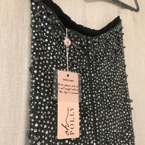 Oh Polly Sparkly Gray Dress